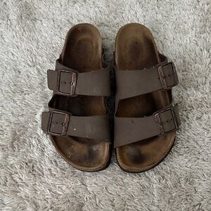 Birkenstock Brown Arizona Two-Strap Leather Sandals